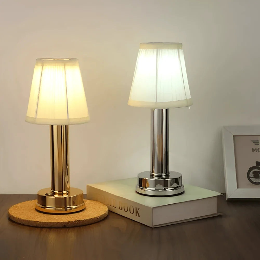 Rechargeable Table Lamp Fabric & Aluminium | Touch Control with 3 Brightness Levels | Cordless Up to 12 Hours Light 8