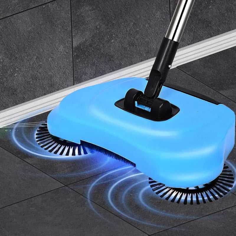 2-in-1 Vacuum Broom Stainless Steel | Cordless, No Battery, 360° Rotating Side Brushes | Works on Tile, Wood, Laminate, Carpets 4