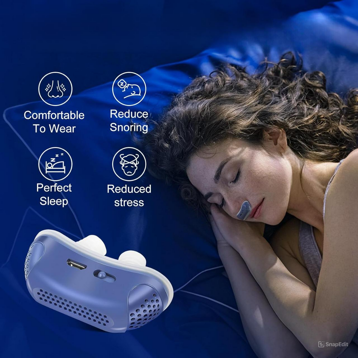 Anti Snoring Device Sleep Apnea Silicone Rechargeable Portable Travel Electric - Image 7