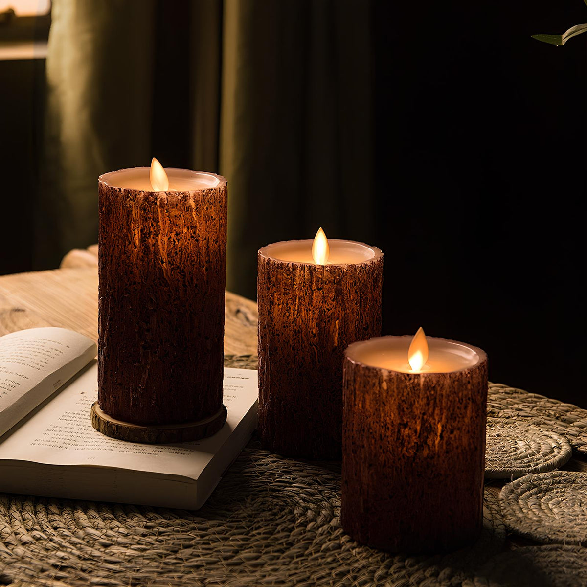Flameless LED Block Candles ABS 5-Piece Set, 10-20 cm | Realistic Flicker Effect | Battery-Powered, No Open Flame 8