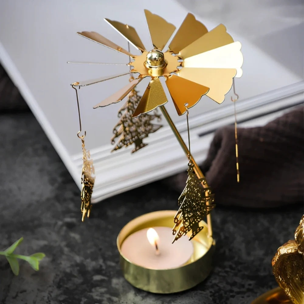 Candle Carousel Alloy Spinner 16.5 x 8 x 5 cm | Fawn, Fairy, Angel, Unicorn Styles | Heat-Powered Rotating Display 5