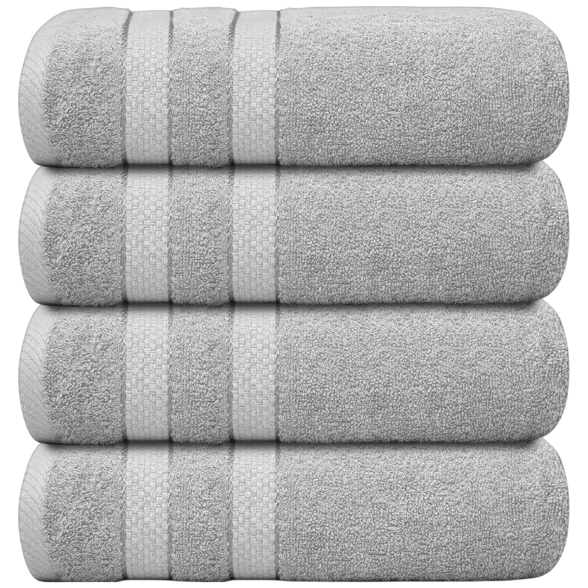 Jumbo Bath Towel Set, 4-Piece | Solid Colour, 12 Shade Options | Quick-Dry, Machine Washable, Coordinated Bathroom Set 4
