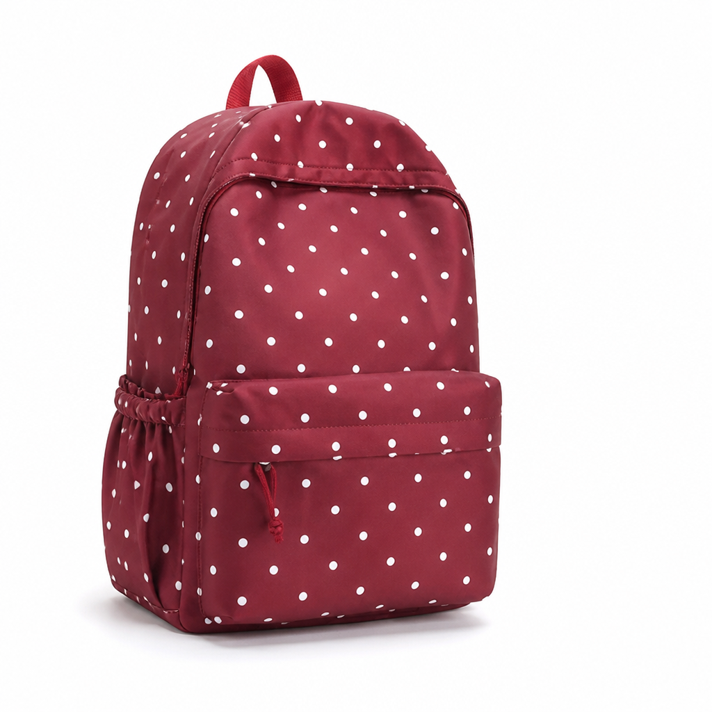 Polka Dot Backpack | Lightweight Large-Capacity Design with Adjustable Straps | Secure Zipper Closure for Everyday Carry 9