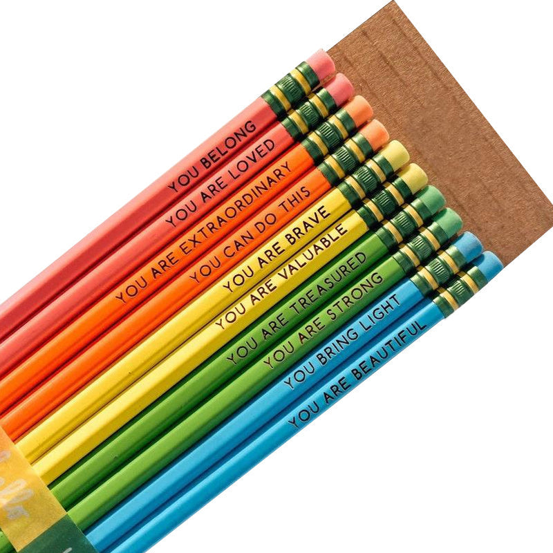 Motivational Message Pencil Set 10 Pack | Assorted Inspirational Designs | Encourages Confidence for School or Office 8