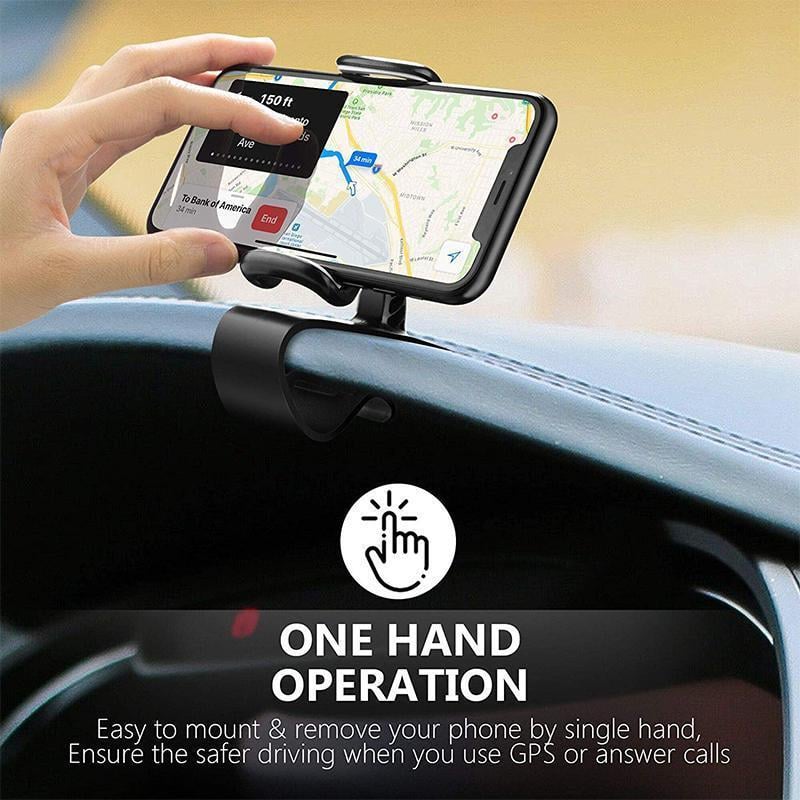 Car Phone Holder 360-Degree Rotation | Dashboard & Air Vent Mount, Anti-Slip Grip for 10-17 cm Phones | Spring Buckle 5