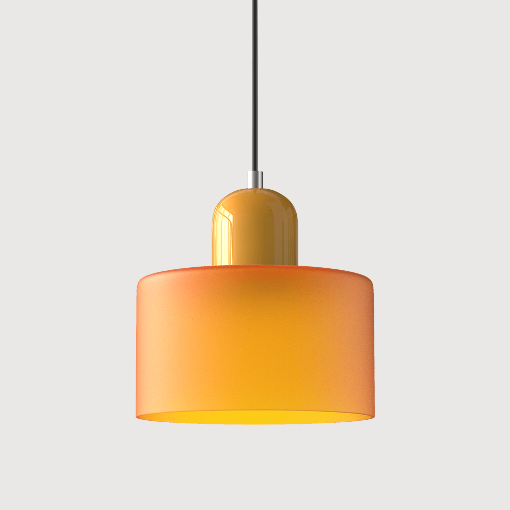 Glass Pendant Light Iron Frame | Bauhaus Geometric Design | Warm Glow for Dining Tables & Kitchen Islands & Workspaces 19