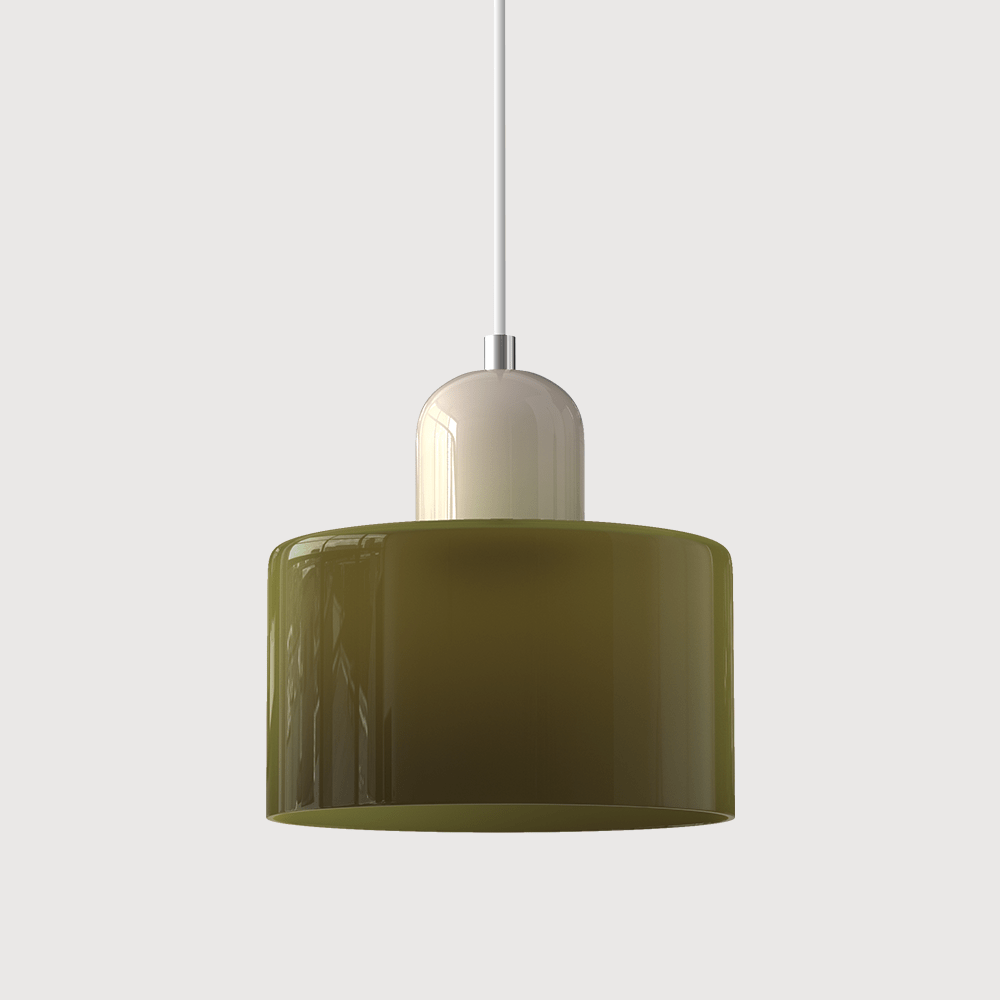 Glass Pendant Light Iron Frame | Bauhaus Geometric Design | Warm Glow for Dining Tables & Kitchen Islands & Workspaces 36
