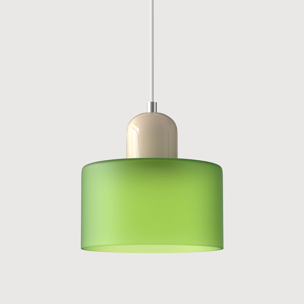 Glass Pendant Light Iron Frame | Bauhaus Geometric Design | Warm Glow for Dining Tables & Kitchen Islands & Workspaces 35