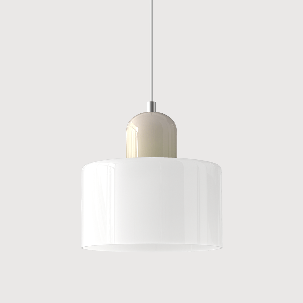 Glass Pendant Light Iron Frame | Bauhaus Geometric Design | Warm Glow for Dining Tables & Kitchen Islands & Workspaces 29