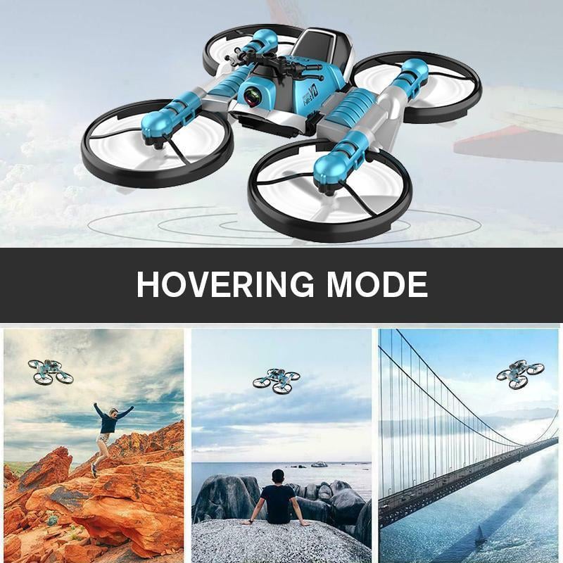 2-in-1 Folding RC Drone and Motorcycle Toy | One-Key Take Off, Headless Mode | WiFi Camera and Remote Control Options 2