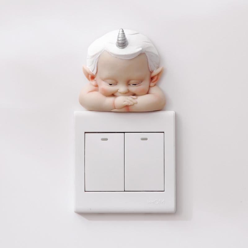 3D Resin Switch Sticker | Lifelike Cow Goat Deer Unicorn Design | Removable Reusable Wall and Window Decor No Residue 1