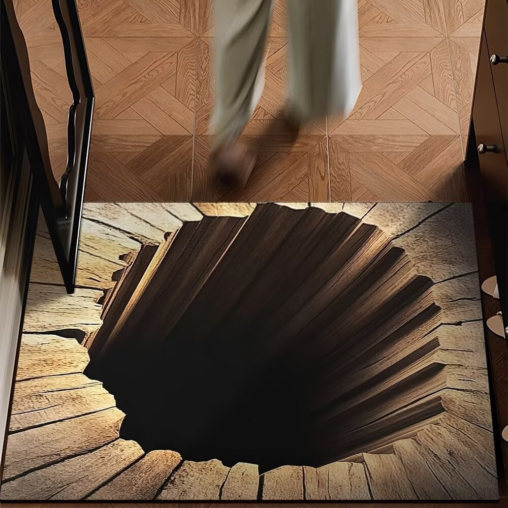 3D Optical Illusion Door Mat with Diatomaceous Earth Surface | Instant Water Absorption | Non-Slip Backing for Wet Floors 18
