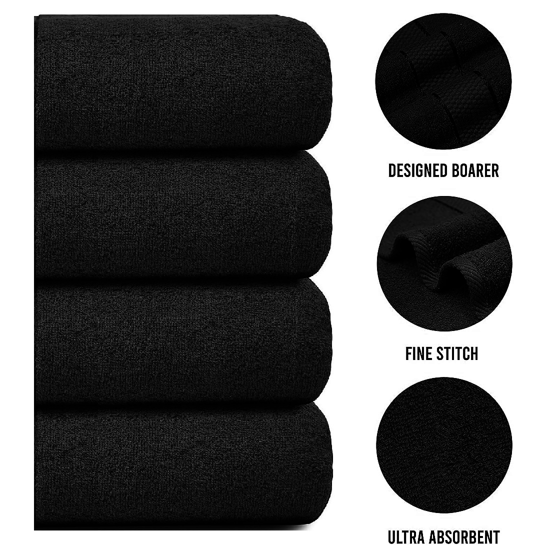 Jumbo Bath Towel Set, 4-Piece | Solid Colour, 12 Shade Options | Quick-Dry, Machine Washable, Coordinated Bathroom Set 12