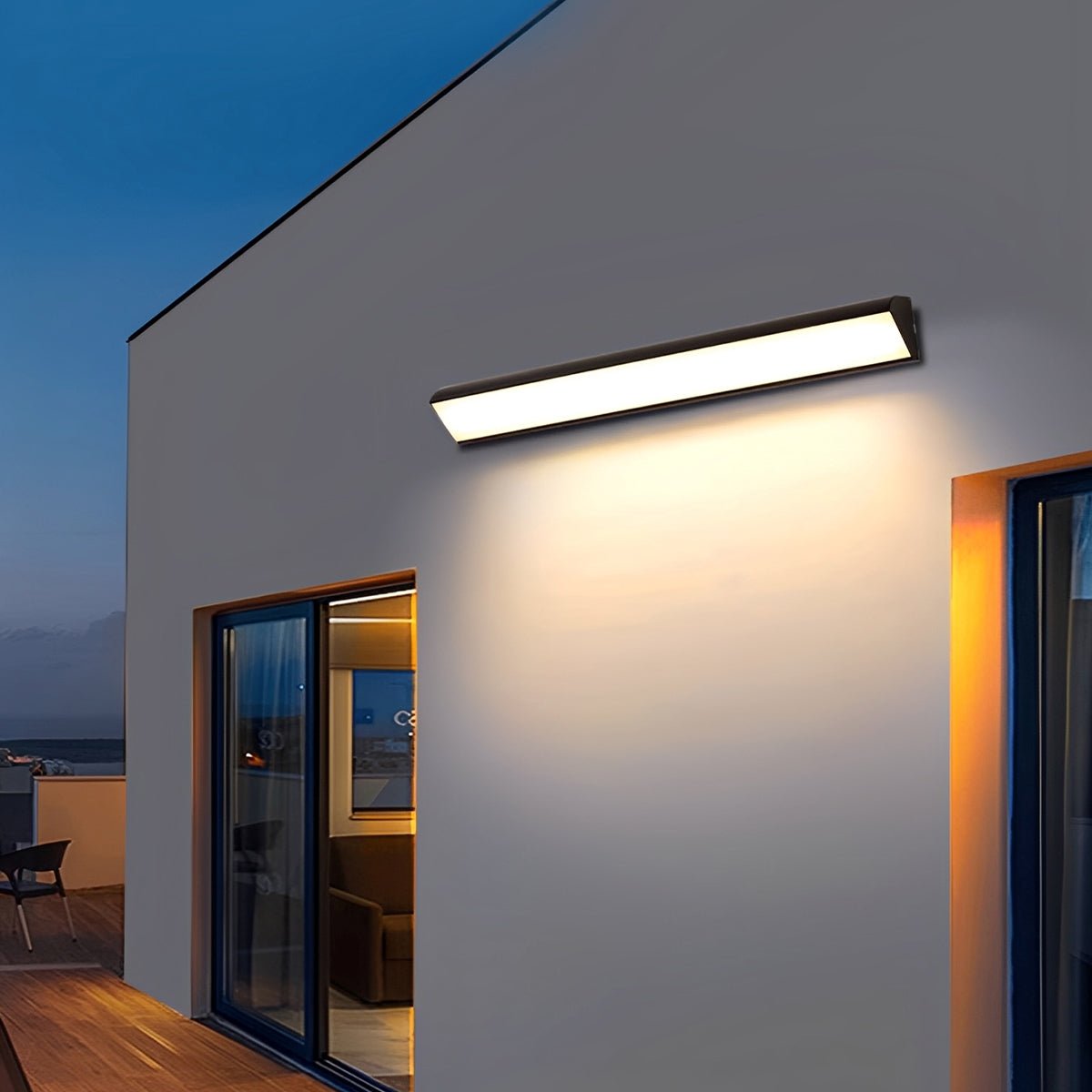 Linear LED Outdoor Wall Light Aluminium | COB LED with Stepless Dimming 3000K-6000K | IP65 Waterproof for Garden & Patio 2