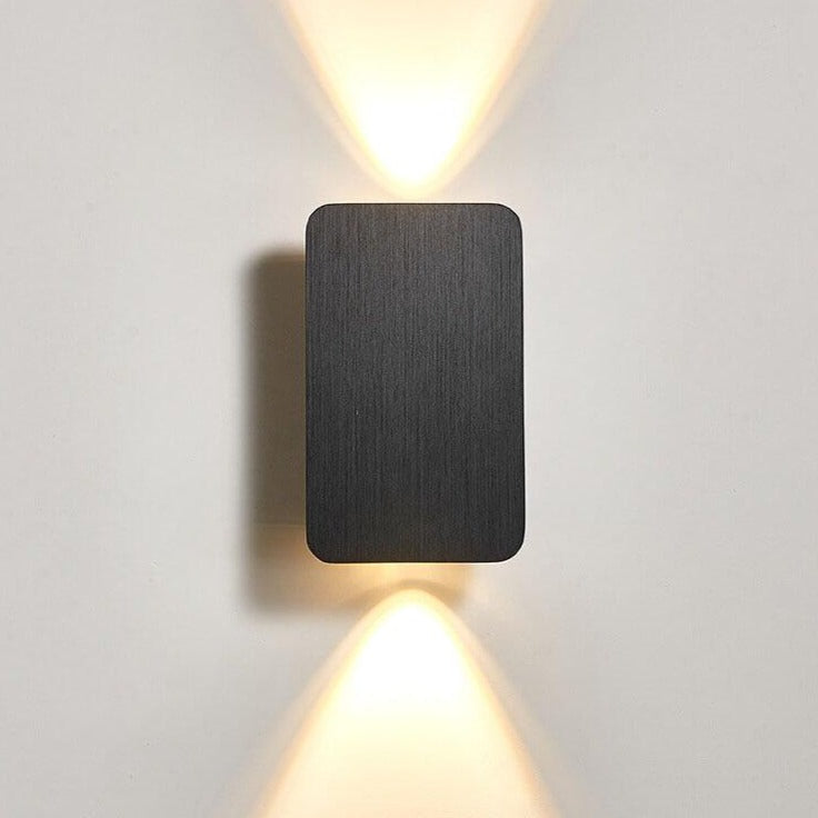 Nordic Minimalist Glass Rectangular LED Wall Sconce Light 2-light Lasson Living