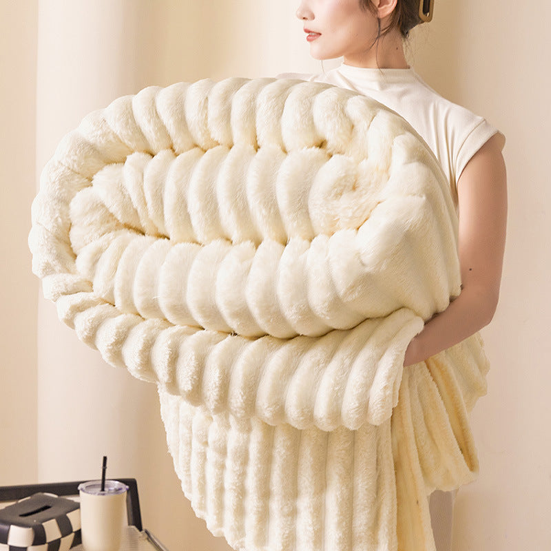 Textured Ridge Throw Blanket Polyester | Multiple Sizes & 8 Colours | Chunky Pile Adds Warmth, Machine Washable 6