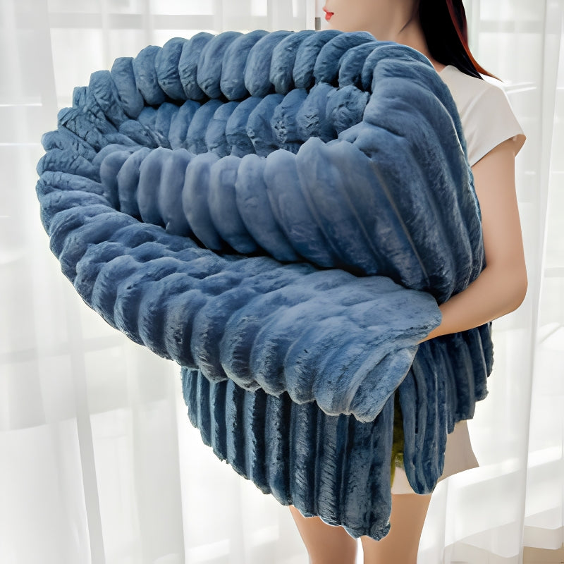 Textured Ridge Throw Blanket Polyester | Multiple Sizes & 8 Colours | Chunky Pile Adds Warmth, Machine Washable 9