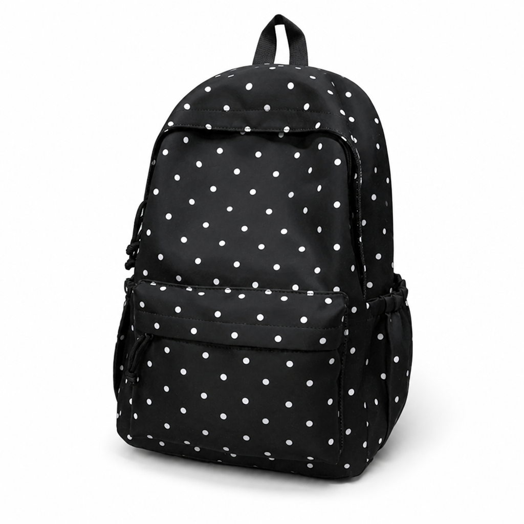 Polka Dot Backpack | Lightweight Large-Capacity Design with Adjustable Straps | Secure Zipper Closure for Everyday Carry 8