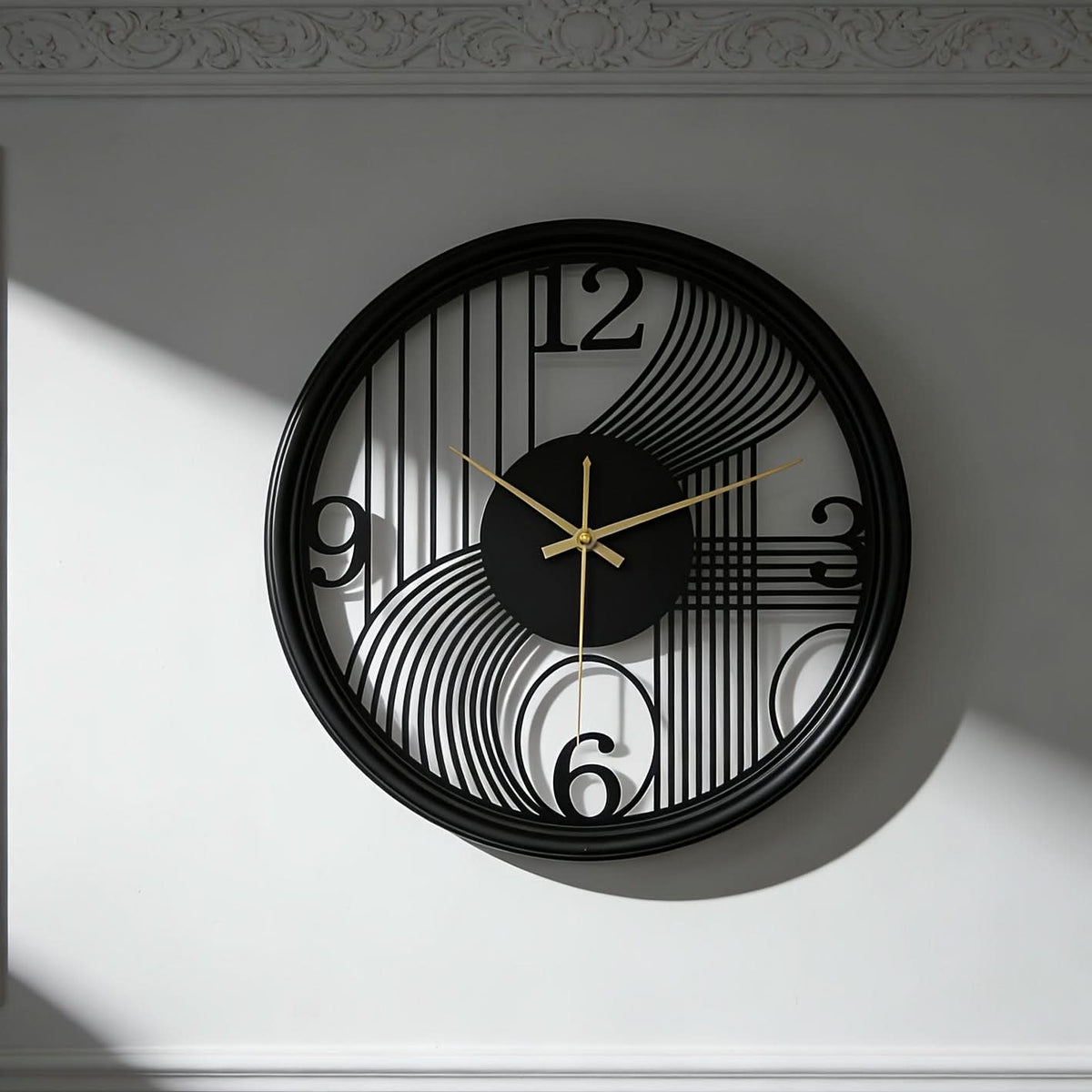 Silent Wall Clock Large Iron 3D Round Analogue with Non-Ticking Movement 2