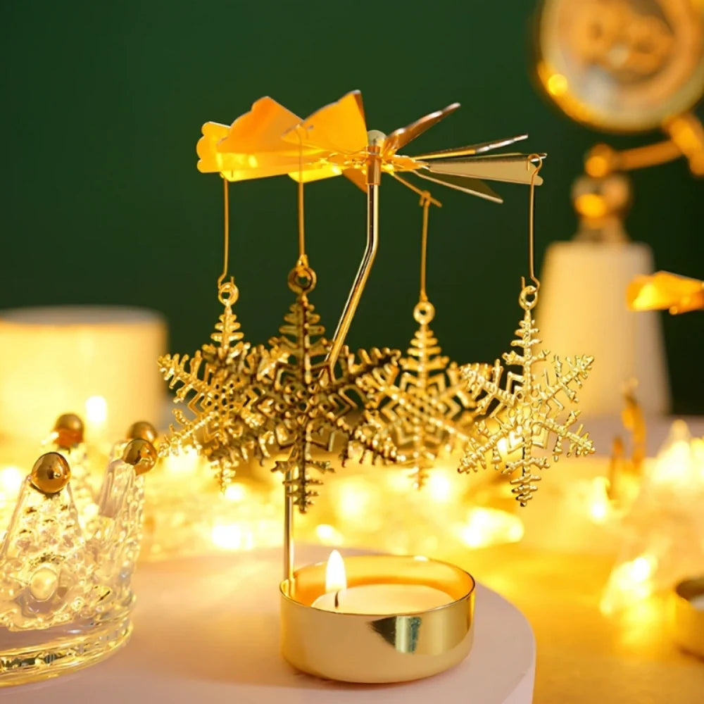Candle Carousel Alloy Spinner 16.5 x 8 x 5 cm | Fawn, Fairy, Angel, Unicorn Styles | Heat-Powered Rotating Display 1