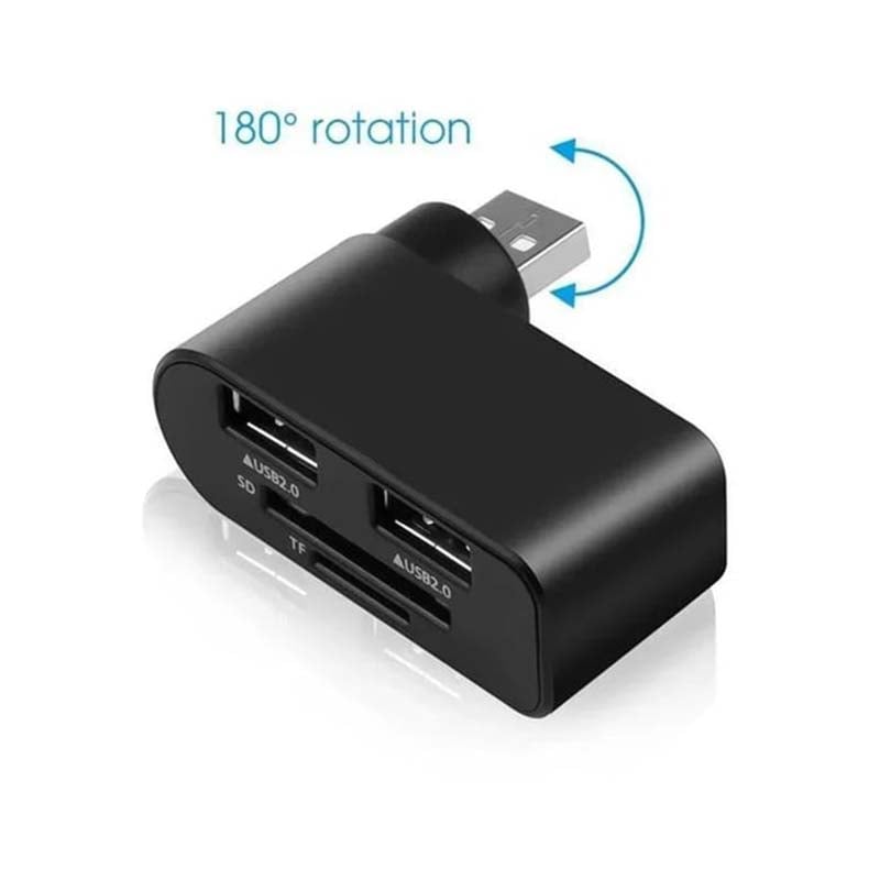 4-in-1 Rotating USB Hub Card Reader | USB 2.0 Transfer Up to 480Mbps | Reads SD/MicroSD Cards & USB Flash Drives 15