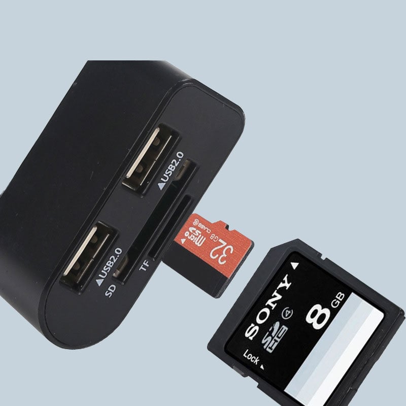 4-in-1 Rotating USB Hub Card Reader | USB 2.0 Transfer Up to 480Mbps | Reads SD/MicroSD Cards & USB Flash Drives 8