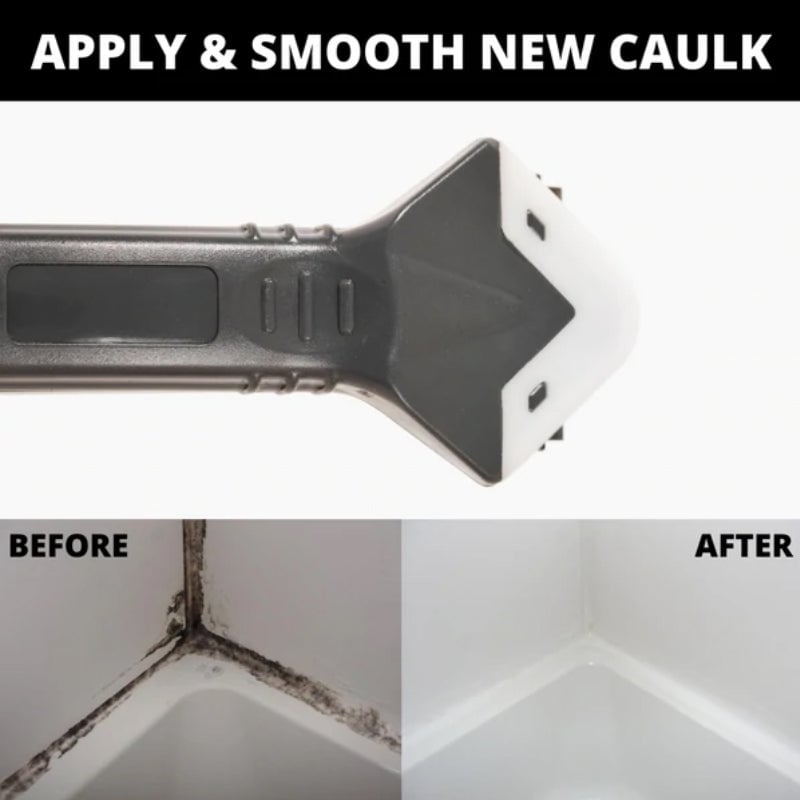 3-in-1 Caulking Tool Silicone Sealant Scraper Metal with Shaped Edges 7