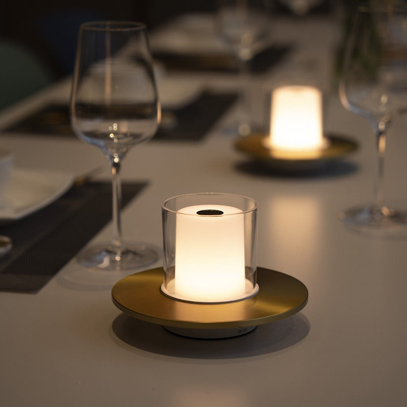 Candle Lamp Steel 16 x 10 cm | Gesture-Control Dimming | Cordless Rechargeable, Gold or Silver, 10-18 Hour Battery 1