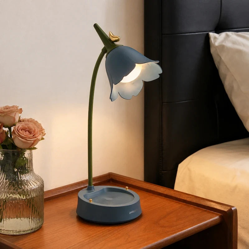 Petal Shade Desk Lamp | Rechargeable, 3-Tone Dimmable, 12-Hour Battery | ABS, Curved Stem, 39 x 15 x 12.5 cm, 4 Colours 5