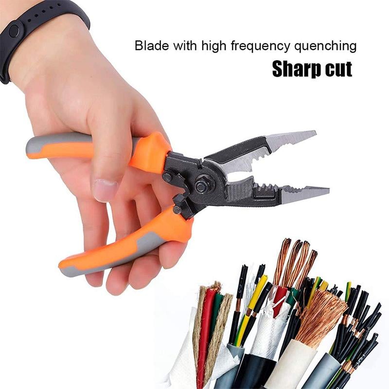 Electrician Pliers Multifunctional Steel Alloy Anti-Slip with Safety Lock 4
