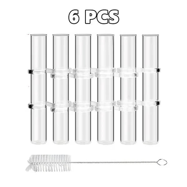 Bendable Glass Vase Set of 6 or 8 Pieces | Flexible Twistable Design | Smooth Rounded Edges for Safe Flower Arranging 6