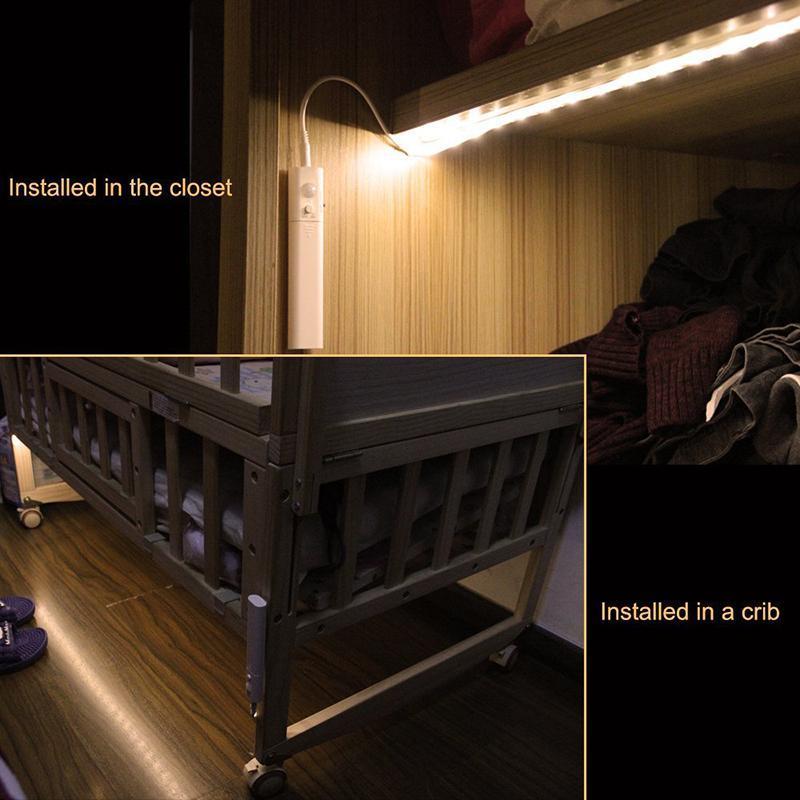 Motion Sensor LED Strip Light | Magnetic Mount, No Wiring Needed | Battery Powered Light for Closets, Stairs & Cupboards 4