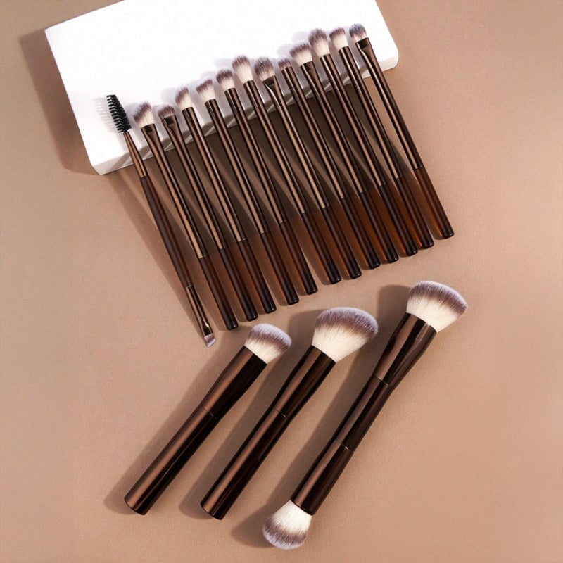 20 Piece Makeup Brush Set | Double-Ended Brushes with Foldable Travel Bag | Soft Bristles for Every Skin Type and Tone 2