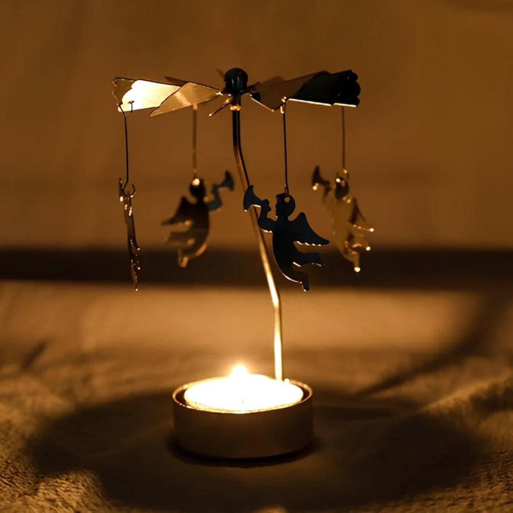 Candle Carousel Alloy Spinner 16.5 x 8 x 5 cm | Fawn, Fairy, Angel, Unicorn Styles | Heat-Powered Rotating Display 6