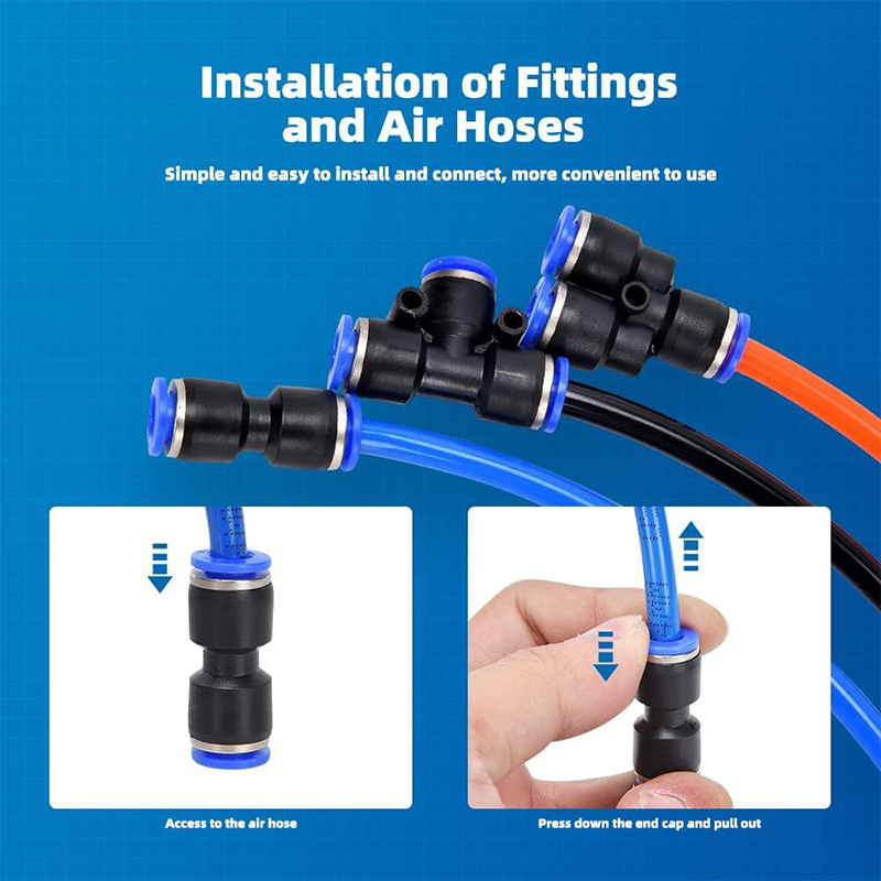 Air Tool Connector Set Pneumatic Rotatable with Push-to-Connect Lock 7