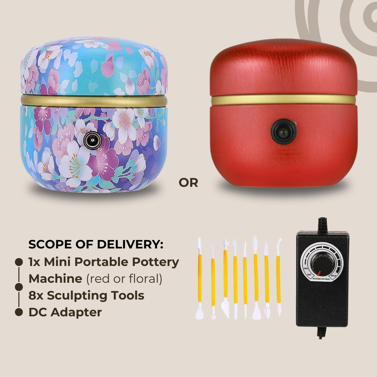 Mini Pottery Wheel Machine | Adjustable Speed up to 1500 RPM, Quiet Motor | Includes 8 Sculpting Tools for Beginners 6