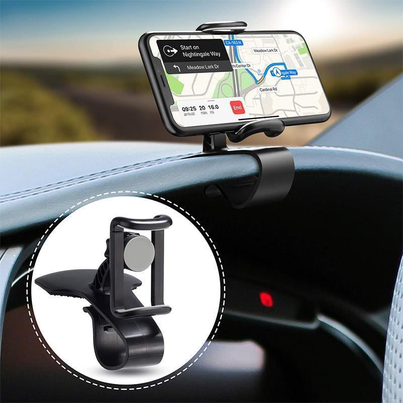 Car Phone Holder 360-Degree Rotation | Dashboard & Air Vent Mount, Anti-Slip Grip for 10-17 cm Phones | Spring Buckle 8