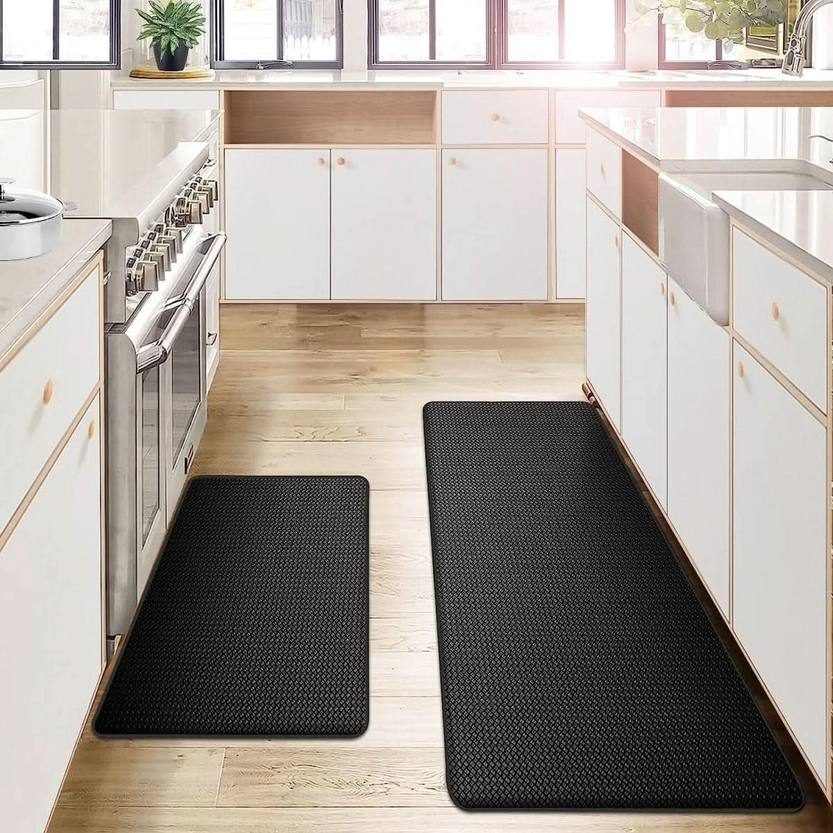 Anti-Fatigue Kitchen Mat, PU | 4 Sizes, 45x75 to 45x180 cm | Non-Slip, Waterproof, Cushioned Support, Machine Washable 4