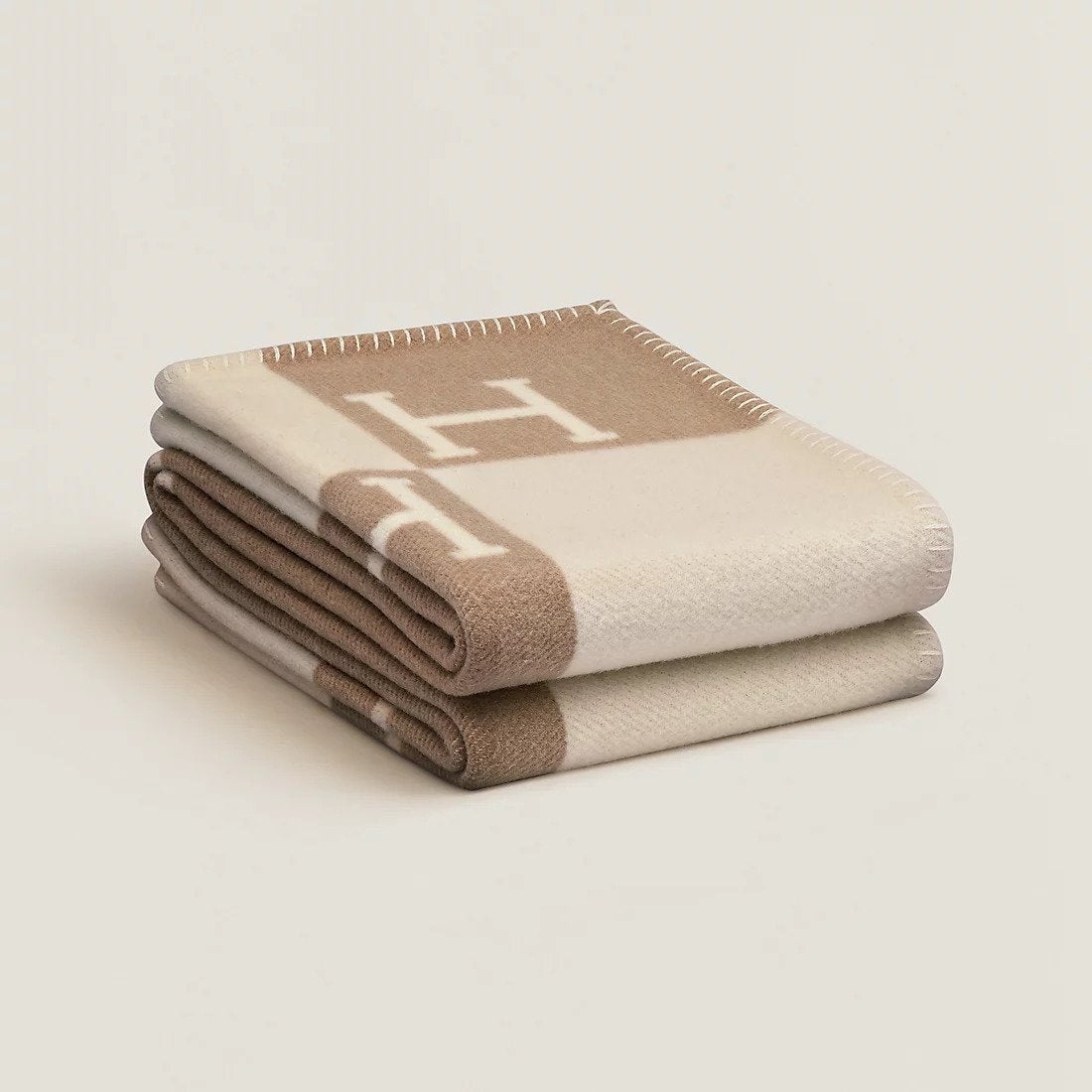 Wool Cashmere Blend Blanket | Classic Check Pattern with Subtle Lettering | Soft, Warm Throw for Sofa, Bed or Chair 3