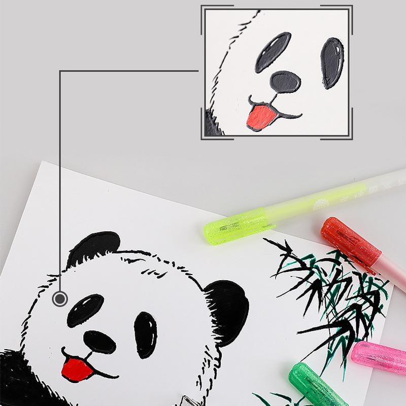 3D Pen Set Jelly Ballpoint Colourful Smooth Writing with Bubble Effect Ink 7