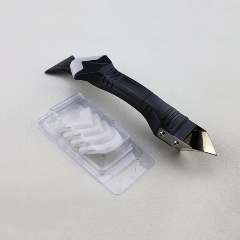 3-in-1 Caulking Tool Silicone Sealant Scraper Metal with Shaped Edges 8