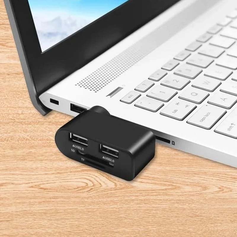 4-in-1 Rotating USB Hub Card Reader | USB 2.0 Transfer Up to 480Mbps | Reads SD/MicroSD Cards & USB Flash Drives 11