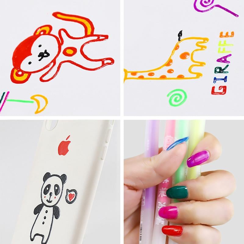 3D Pen Set Jelly Ballpoint Colourful Smooth Writing with Bubble Effect Ink 1