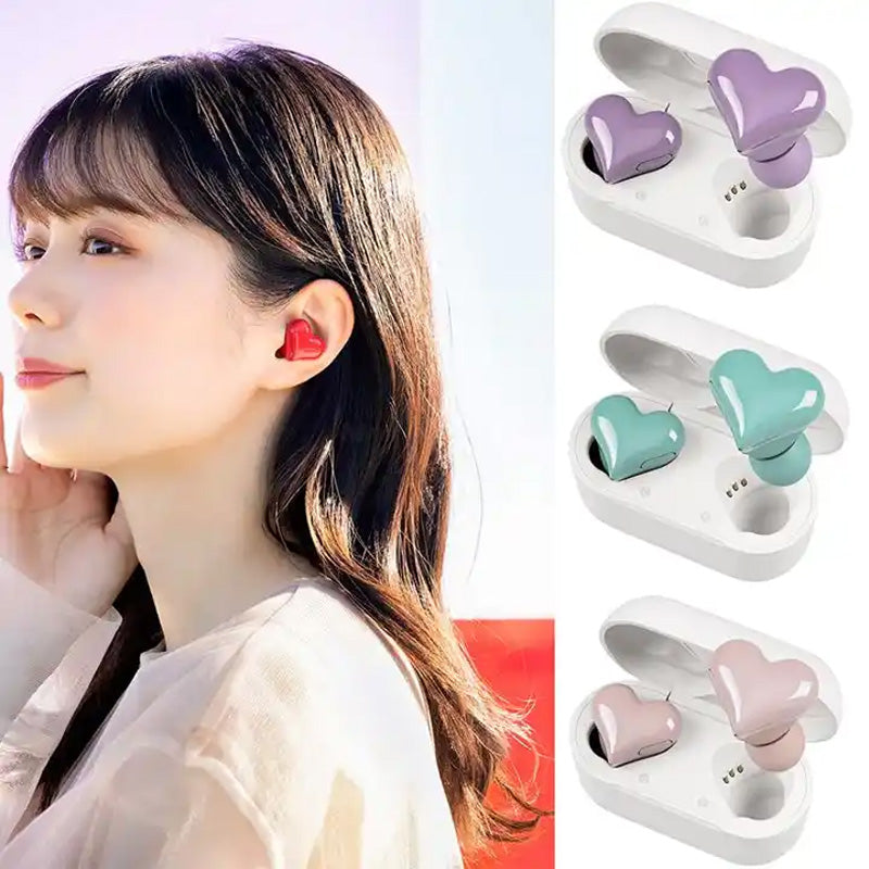 Heart-Shaped Wireless Earbuds for Women | Bluetooth 5.3, ENC Noise Cancelling & Touch Control | 24-Hour Battery Life 25