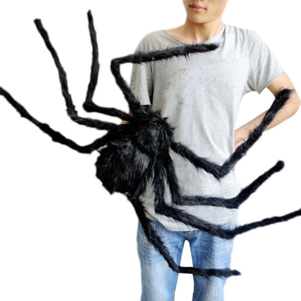 Giant Halloween Spider Decoration | Bendable Legs, Realistic Hairy Body, Red Eyes | Weather-Resistant Indoor & Outdoor 3
