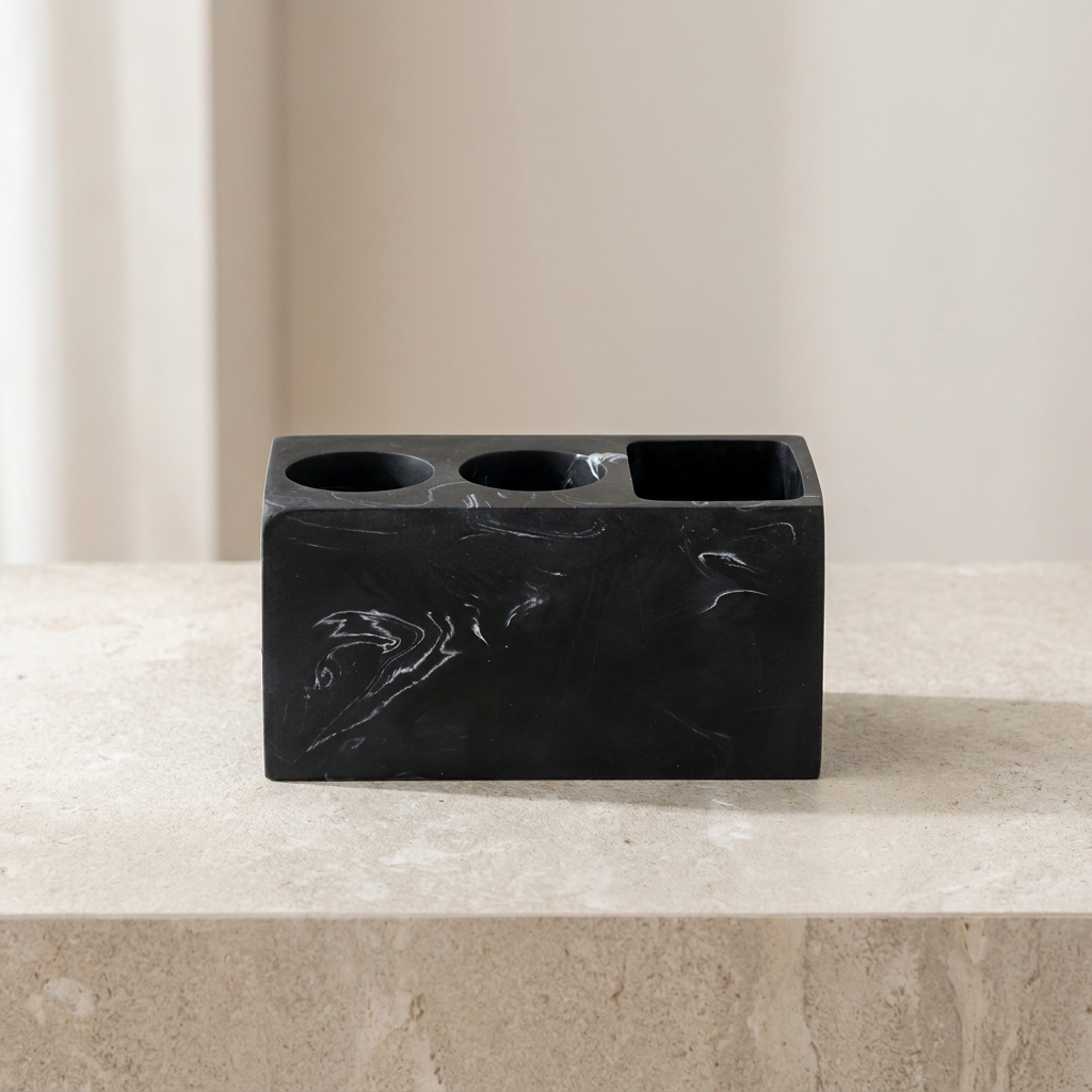 Toothbrush Holder Resin Matte Finish Bathroom Organizer