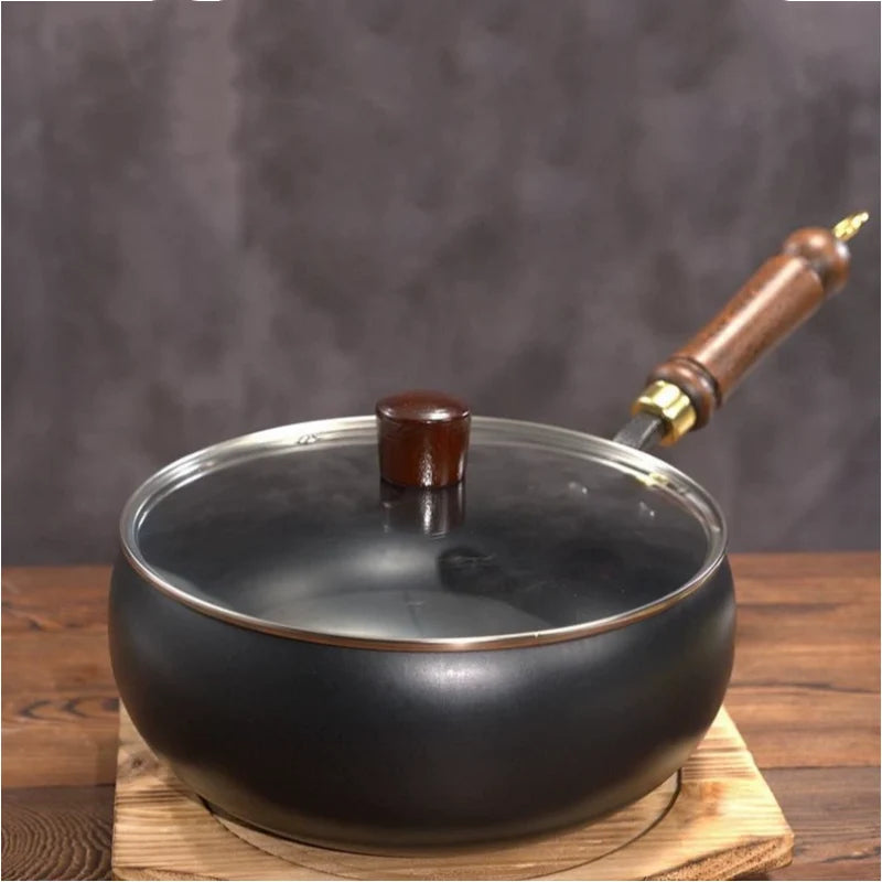 IronPot Pro | Traditional Carbon Steel Wok with Wooden Handle