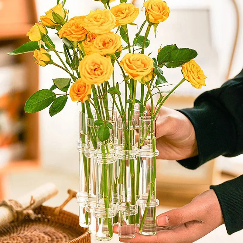 Bendable Glass Vase Set of 6 or 8 Pieces | Flexible Twistable Design | Smooth Rounded Edges for Safe Flower Arranging 3