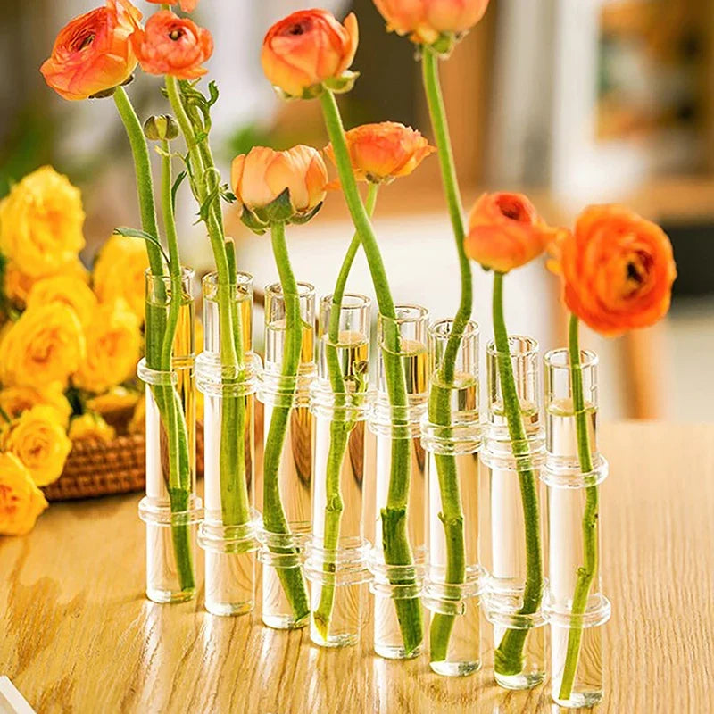 Bendable Glass Vase Set of 6 or 8 Pieces | Flexible Twistable Design | Smooth Rounded Edges for Safe Flower Arranging 1