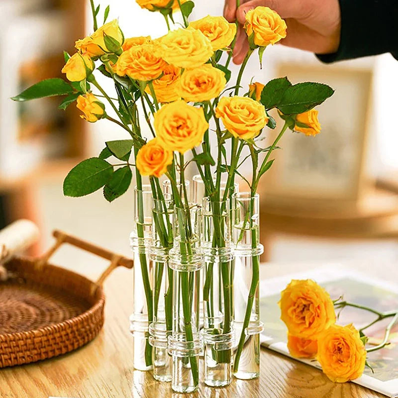 Bendable Glass Vase Set of 6 or 8 Pieces | Flexible Twistable Design | Smooth Rounded Edges for Safe Flower Arranging 2